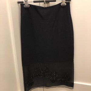 Sandro Black Embroidered Party Skirt